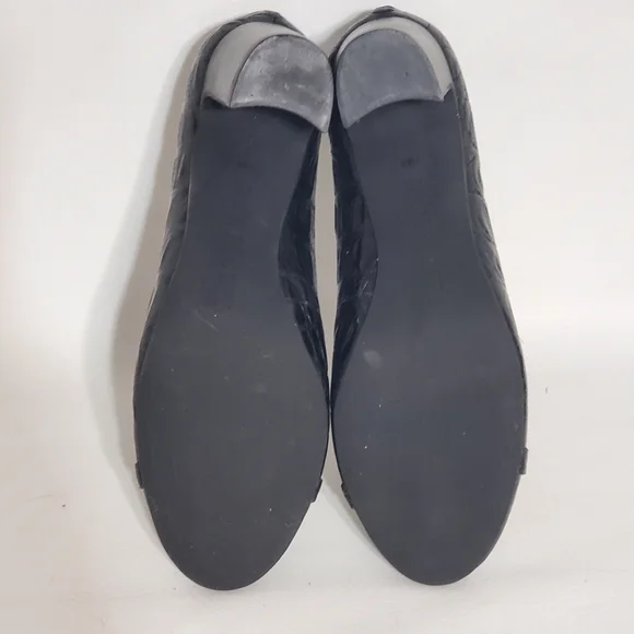 Jack Rogers Black Leather Women's Heels with Decorative Accents - Picture 6 of 7